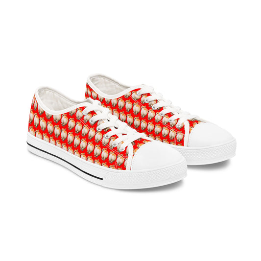 Baby Got Back Corgi Butt Wiggle Houndstooth Style Red Women's Low Top Casual Canvas Sneakers