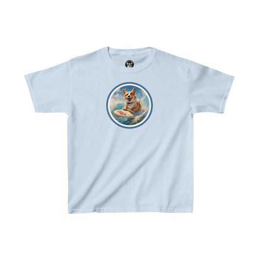 Cowabunga Corgi - Kids Heavy Cotton Tee