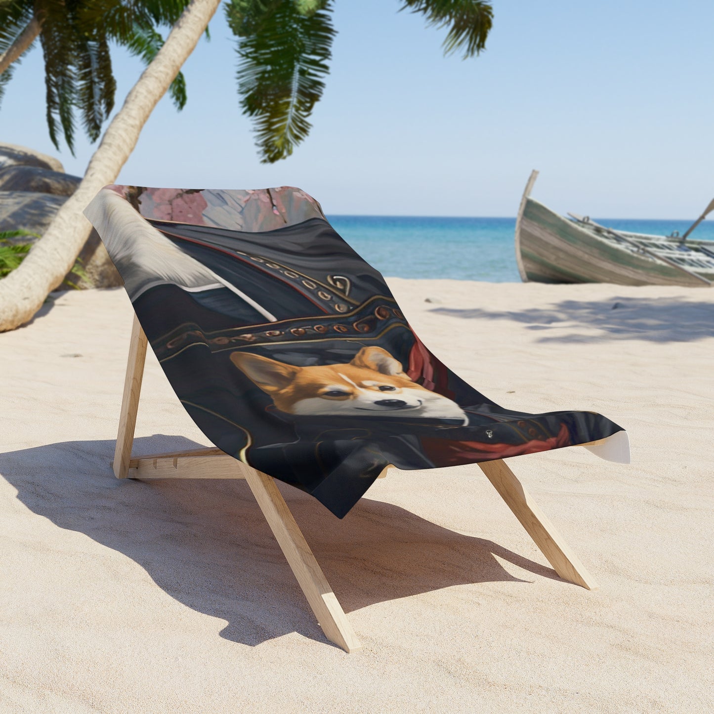 Ninja Corgi Beach Towel