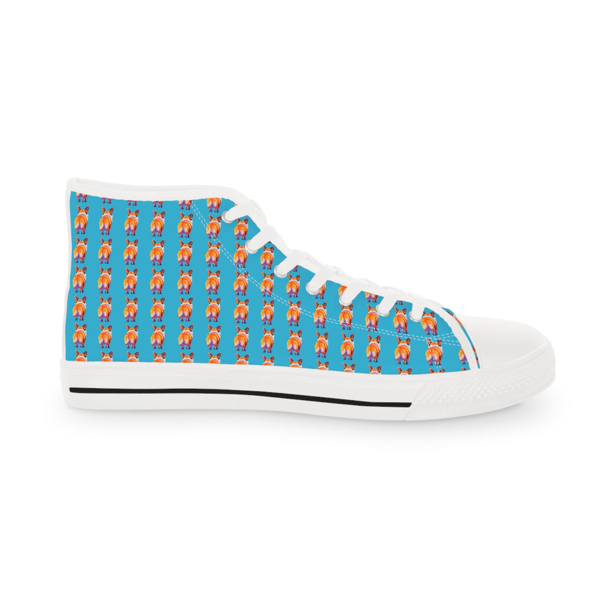 Corgi Butt Stripes Artistic Portrait Men's High Top Casual Canvas Sneakers