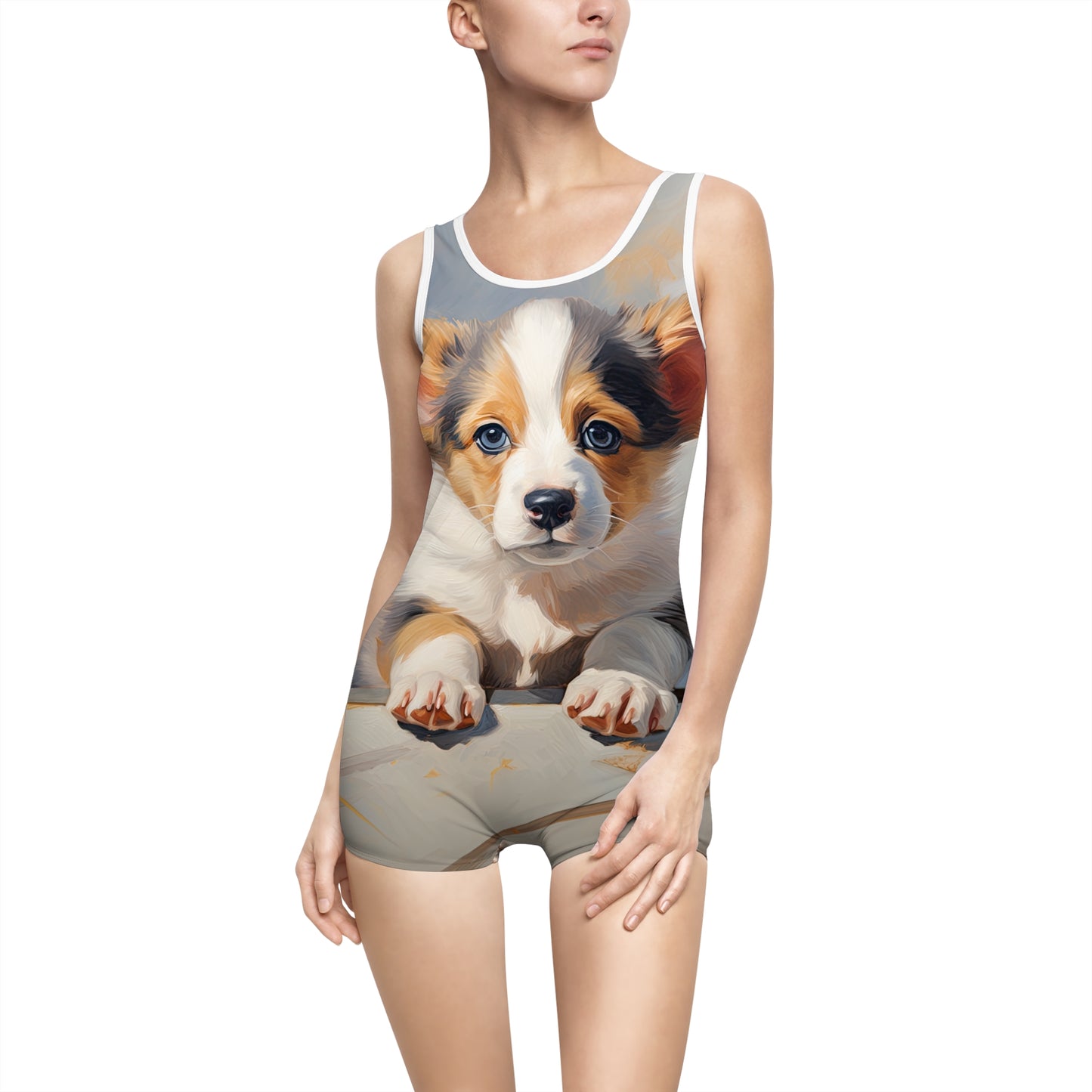 Puppy Portrait Vintage One-Piece