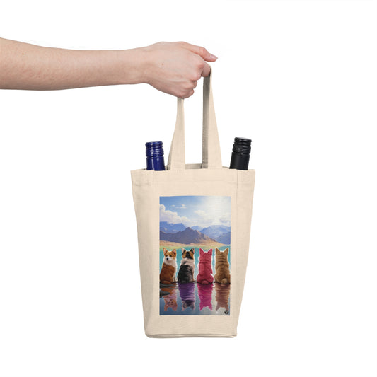 Corgi Lake - Double Wine Bottle Tote Bag