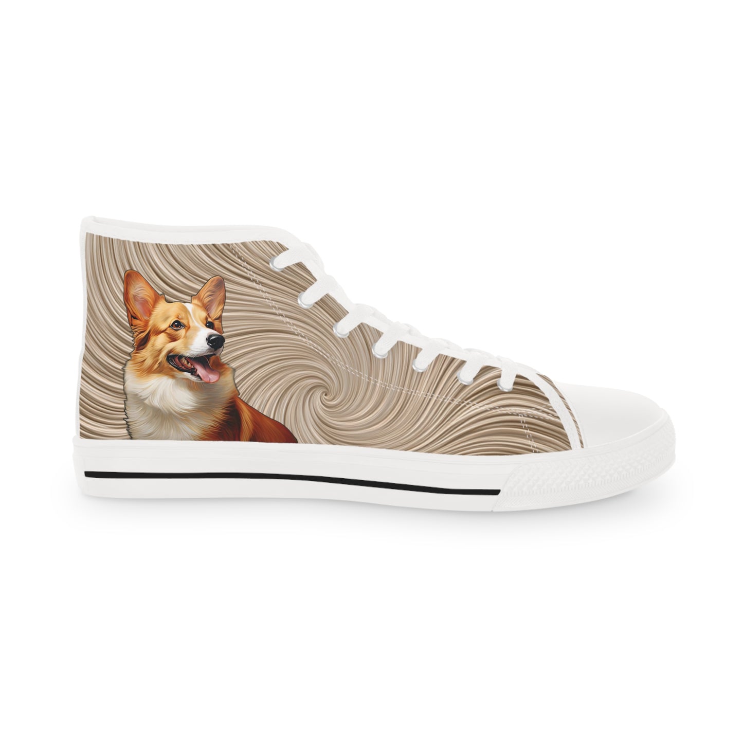 Pembroke Portrait Men's High Top Casual Swirling Tan Sneakers