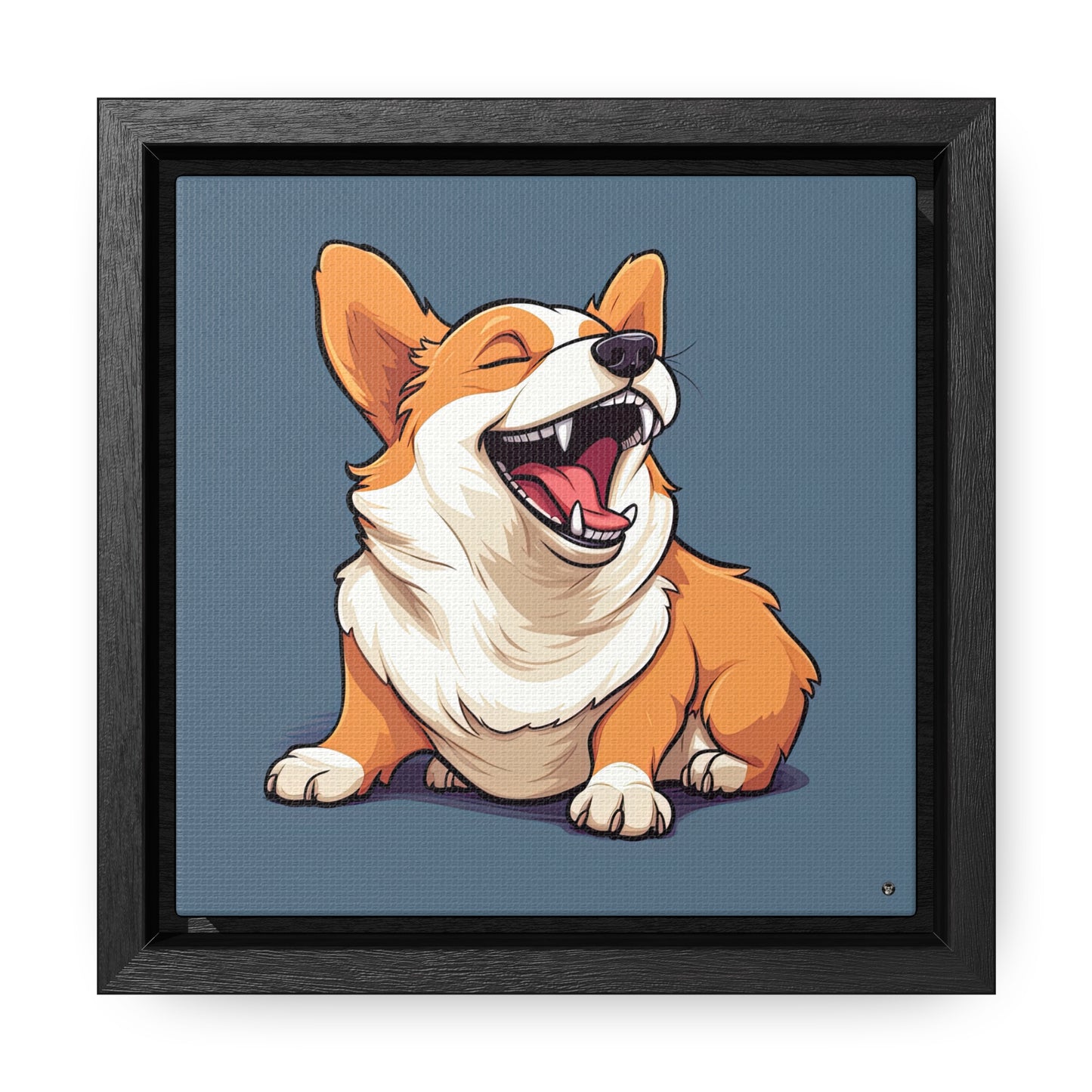Comical Corgi - Framed on Canvas