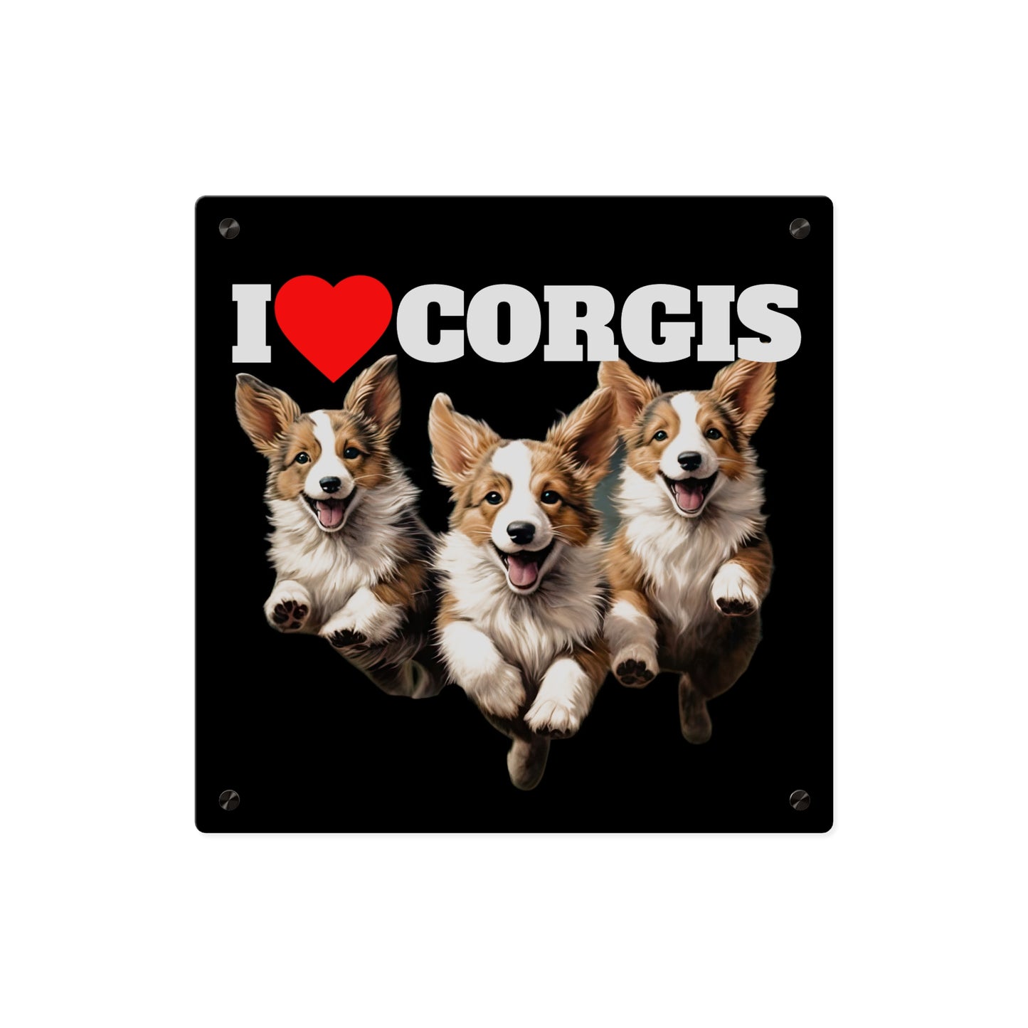 I Heart Corgis on Acrylic