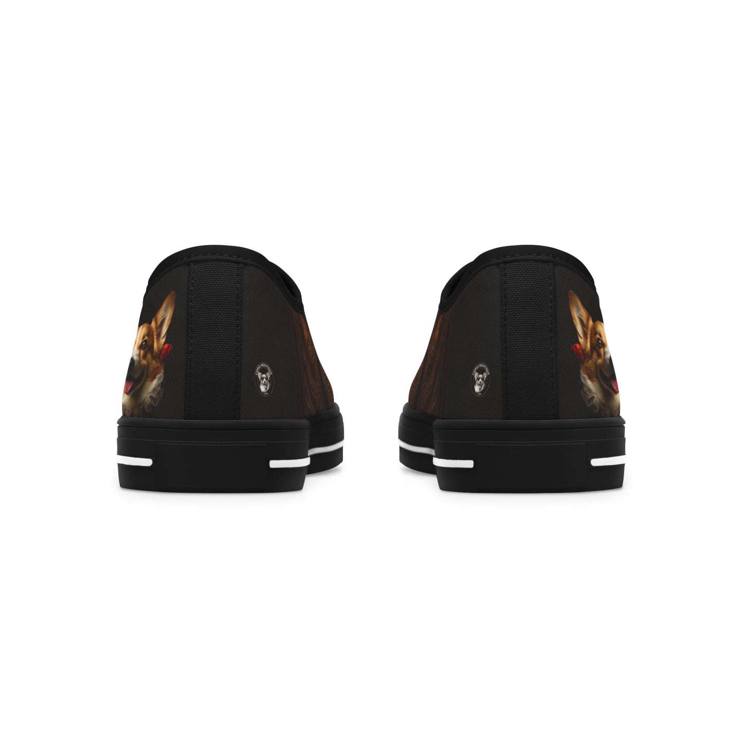 Renaissance Corgi Artistic Gothic Red Cloak Women's Low Top Casual Canvas Sneakers