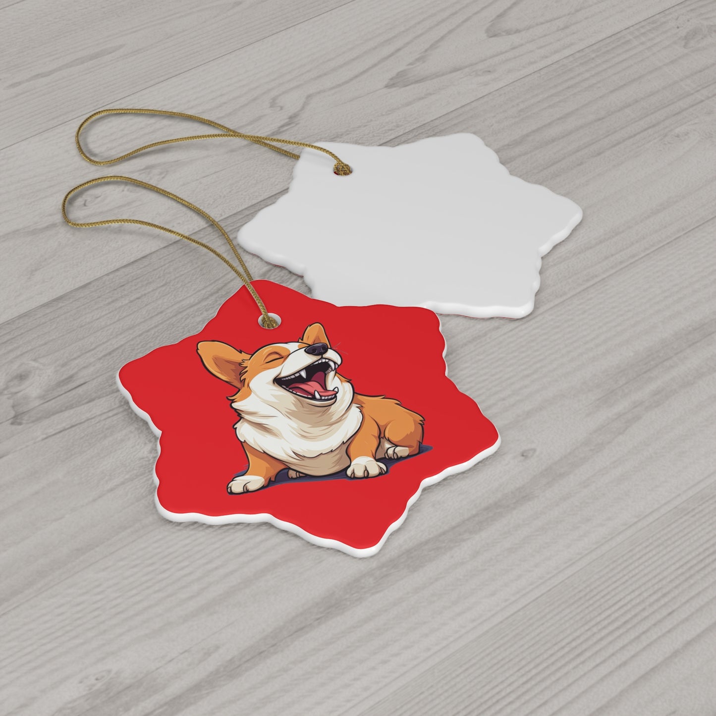 Comical Corgi - Ceramic Ornament
