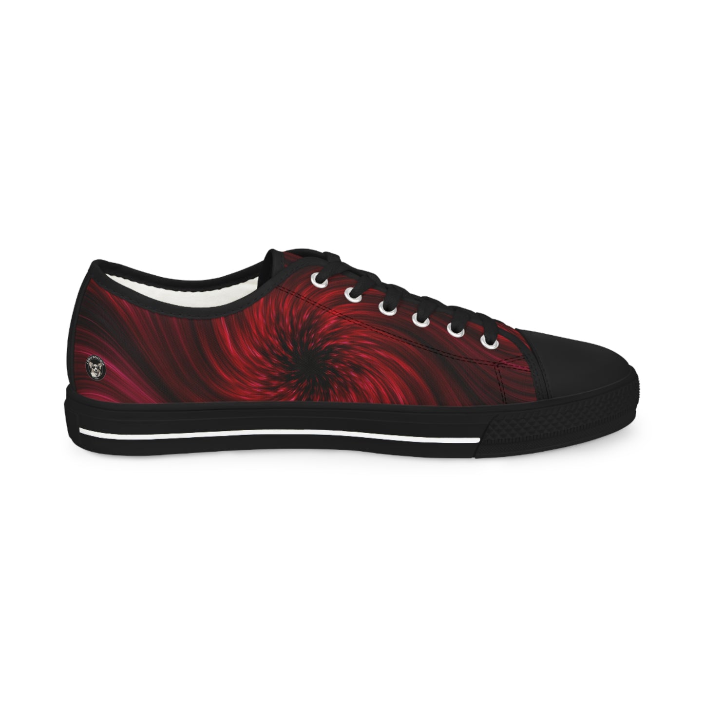Baby Corgi Men's Casual Canvas Low Top Sneakers Inside a Swirling Red Galaxy. May the Corgi Be With You!
