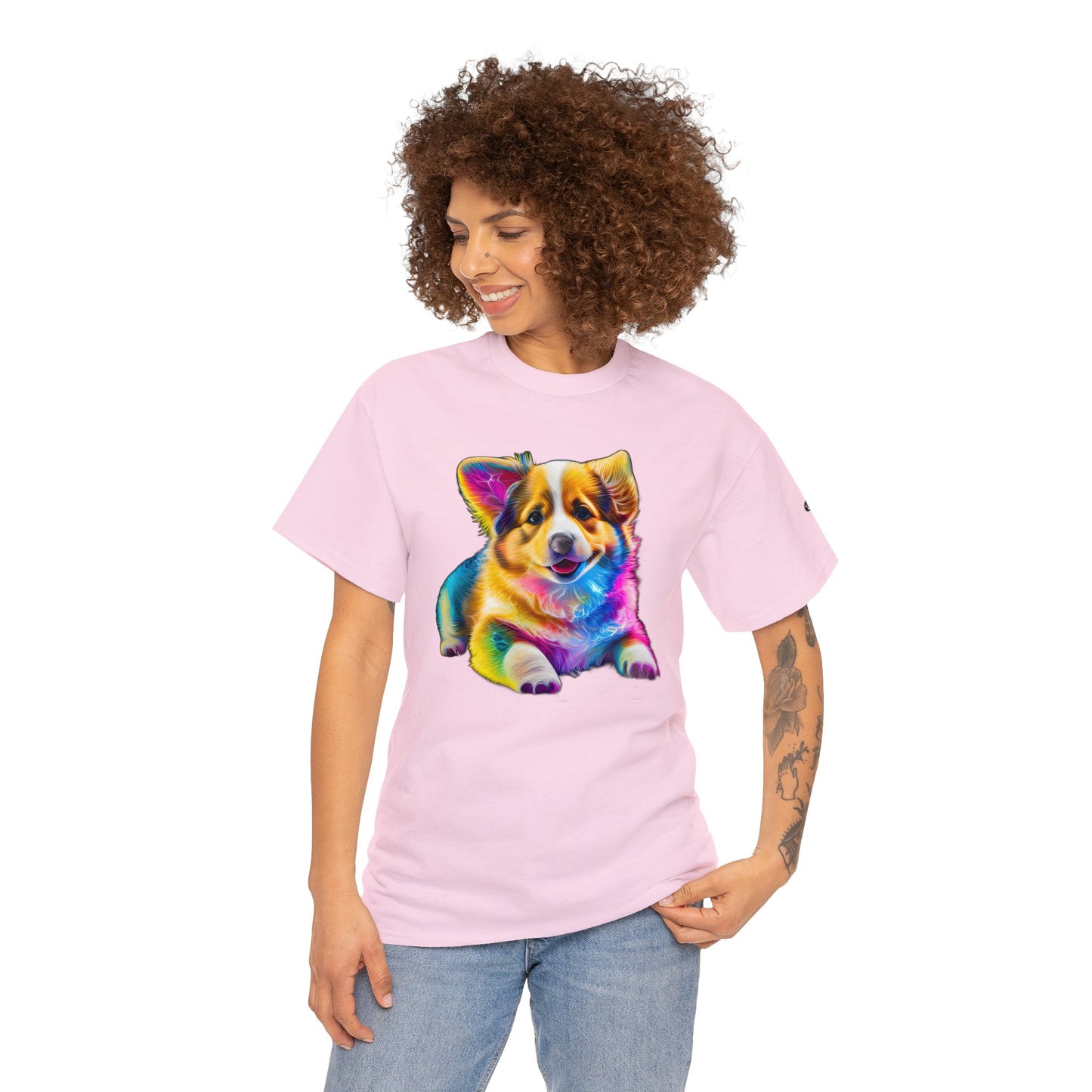 Colorful Corgi - Unisex Heavy Cotton Tee
