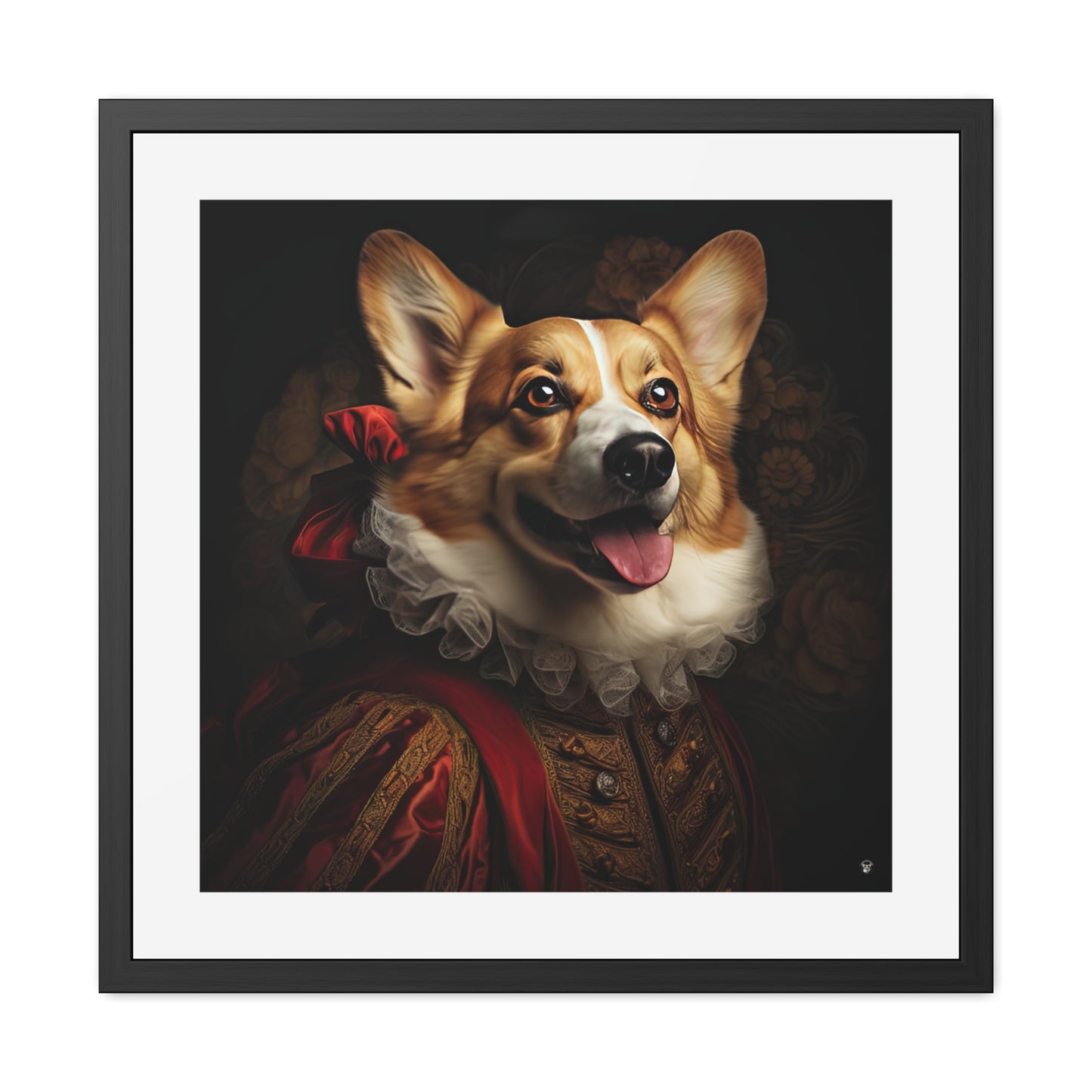 Gravure encadrée Corgi Renaissance
