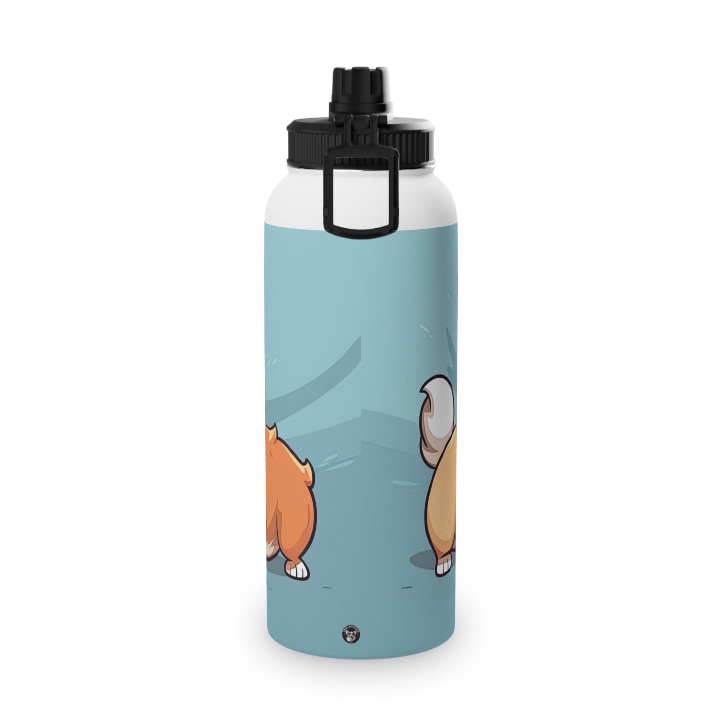 Corgi Couple - Water Bottle with Sport Lid