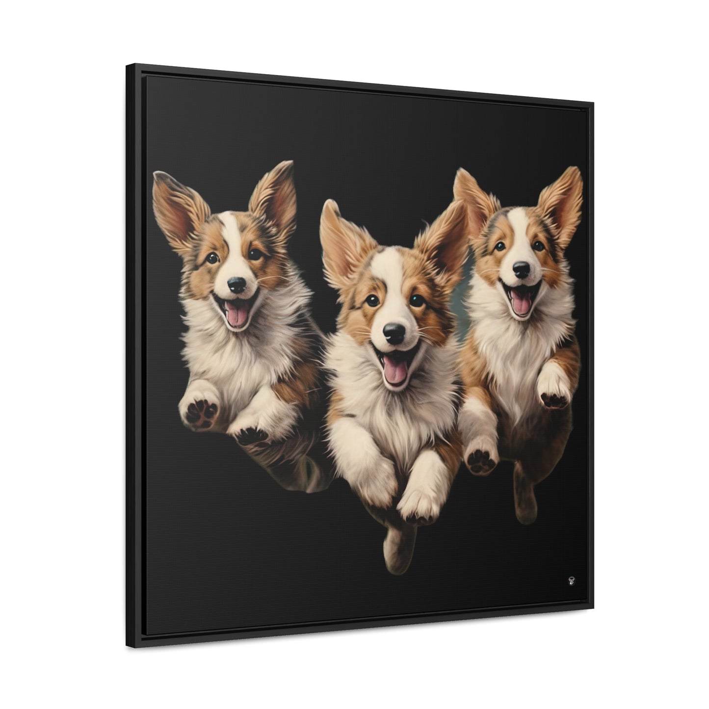 Corgi Enthusiasm - Framed on Canvas