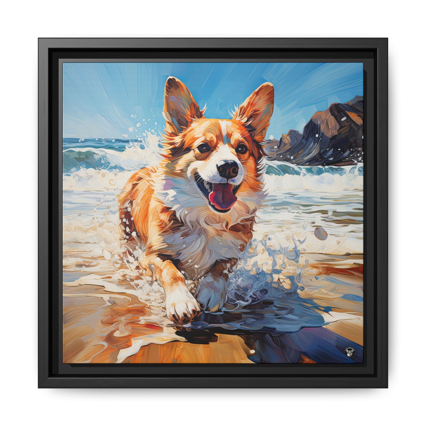 Coastal Corgi on Canvas