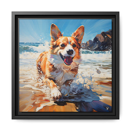 Coastal Corgi on Canvas
