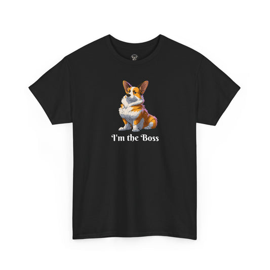 Boss Dog Corgi Funny Graphic Tee - I'm the Boss...I Bark Orders