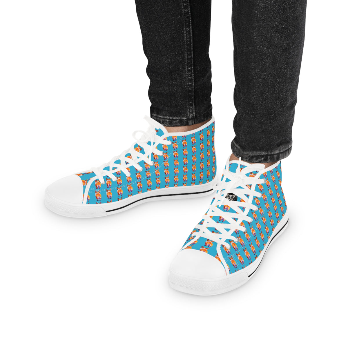 Corgi Butt Stripes Artistic Portrait Men's High Top Casual Canvas Sneakers