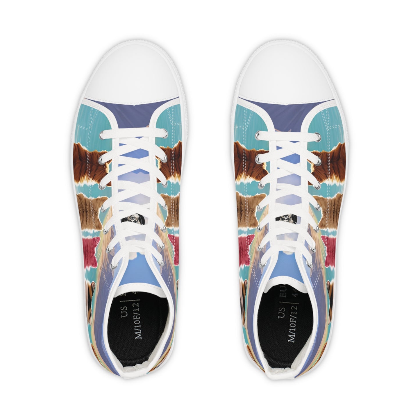 Corgi Lake Tranquil Portrait Men's High Top Casual Canvas Sneakers
