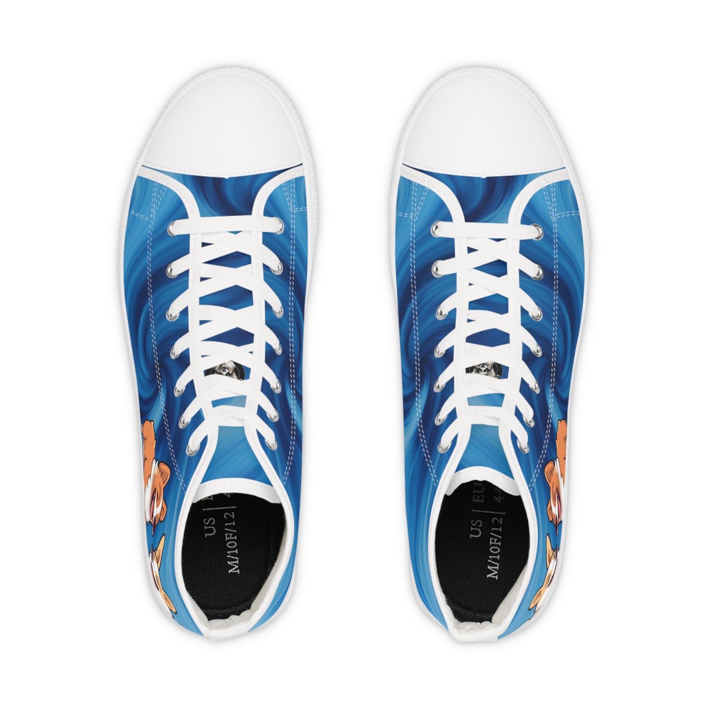 Best Mates Men's Cute Animated Corgis Casual Canvas Carolina Blue Low Top Sneakers