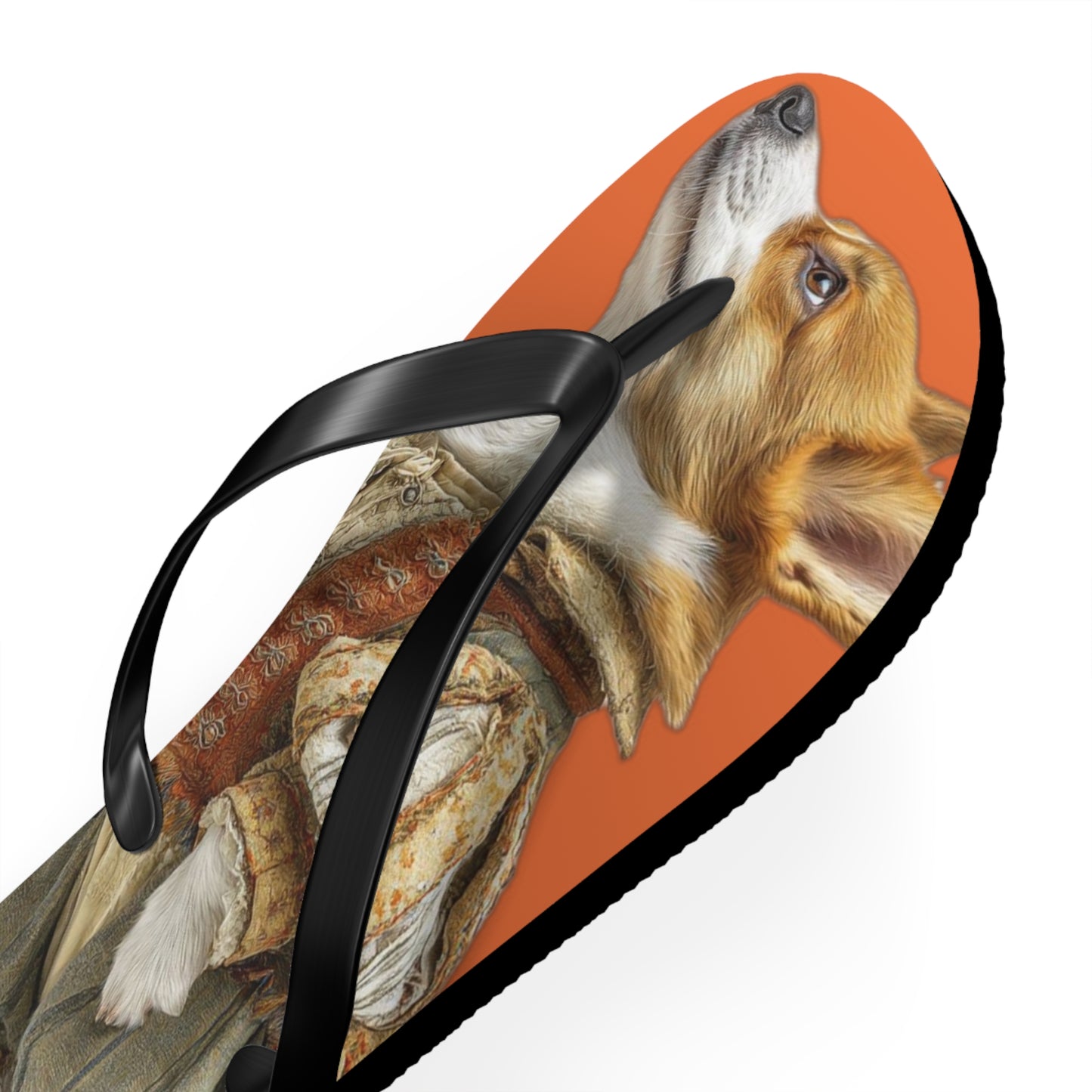 Prince Corgi Portrait Flip Flops – Cool Dog Beach Sandals