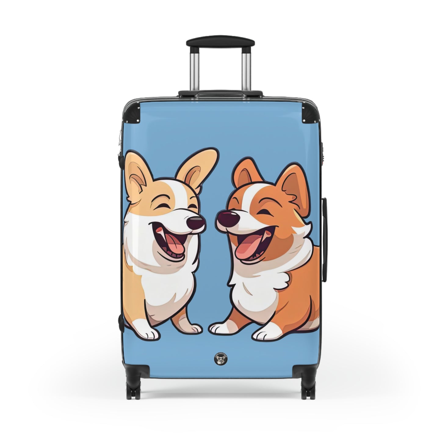 Best Mates Laughing Corgis Suitcases — Animated Luggage Cover for Corgi Lovers