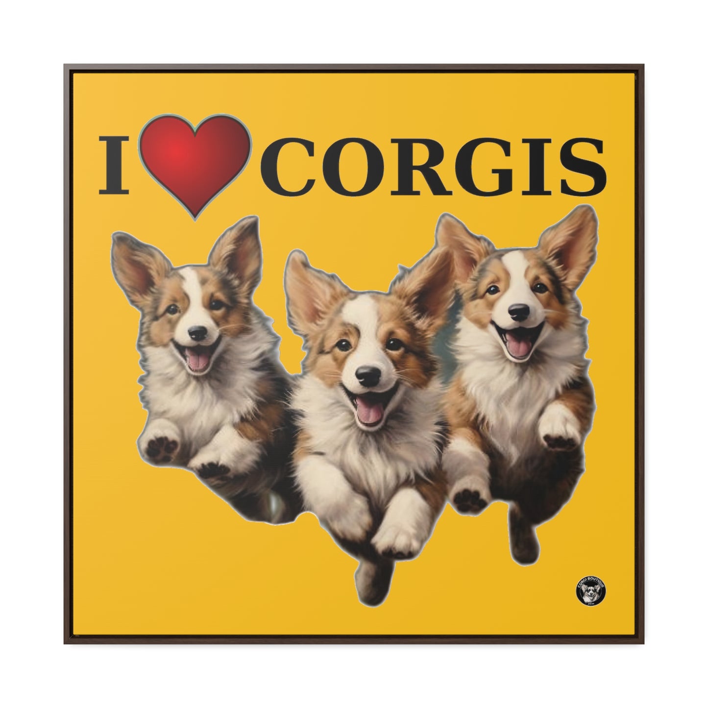 I Heart Corgis - Framed on Canvas