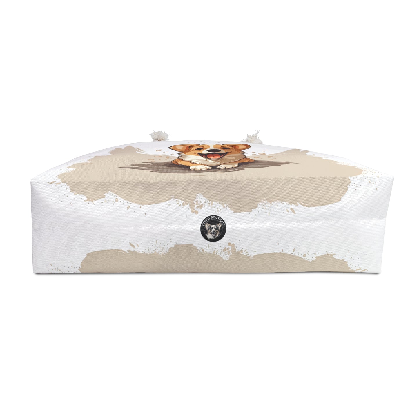 Corgi Cuteness Anime Weekender Beach Bag – Beige & White Corgi Travel Tote