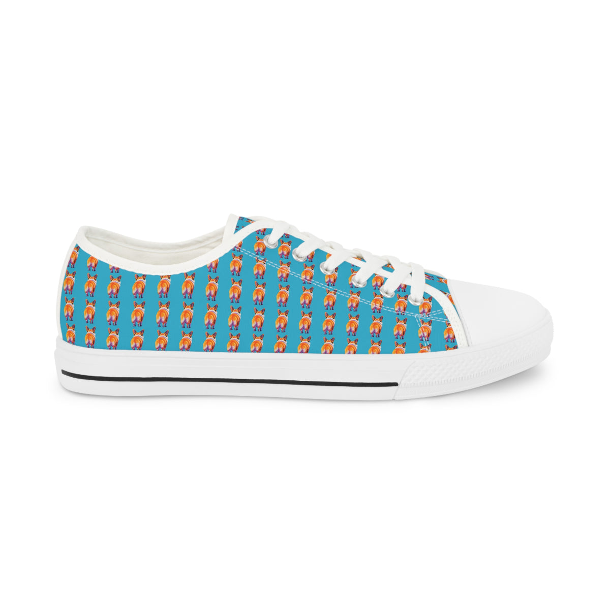 Corgi Butt Stripes Artistic Portrait Men's Low Top Casual Canvas Sneakers