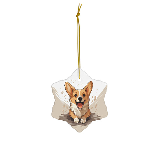 Corgi Cuteness - Ceramic Ornament