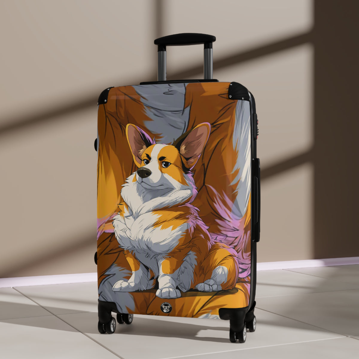 Boss Dog Corgi Artistic Suitcases — Corgi In Charge Luggage