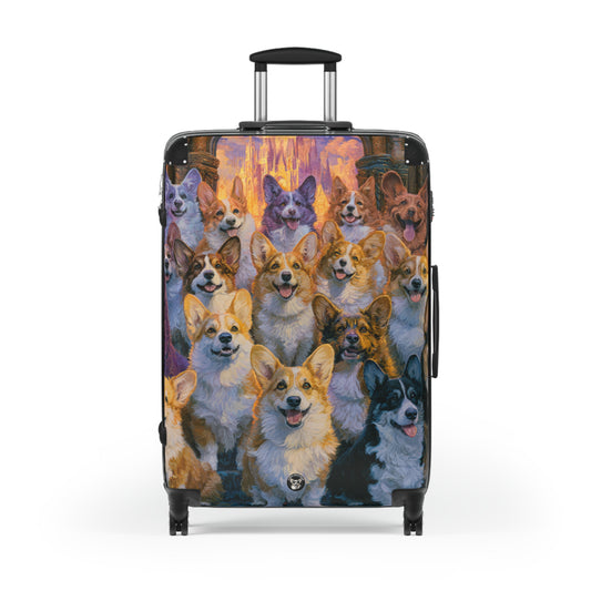 Pearly Gates The Corgis Await Travel Suitcases – Heavenly Rolling Luggage