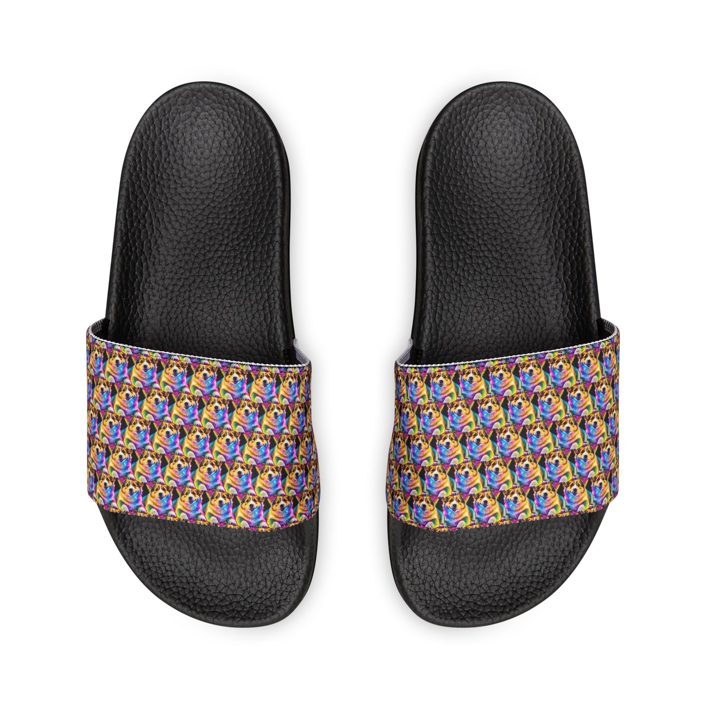 Colorful Corgi Mosaic - Women's Slide Sandals