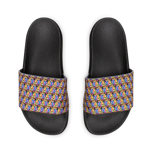 Colorful Corgi Mosaic - Women's Slide Sandals