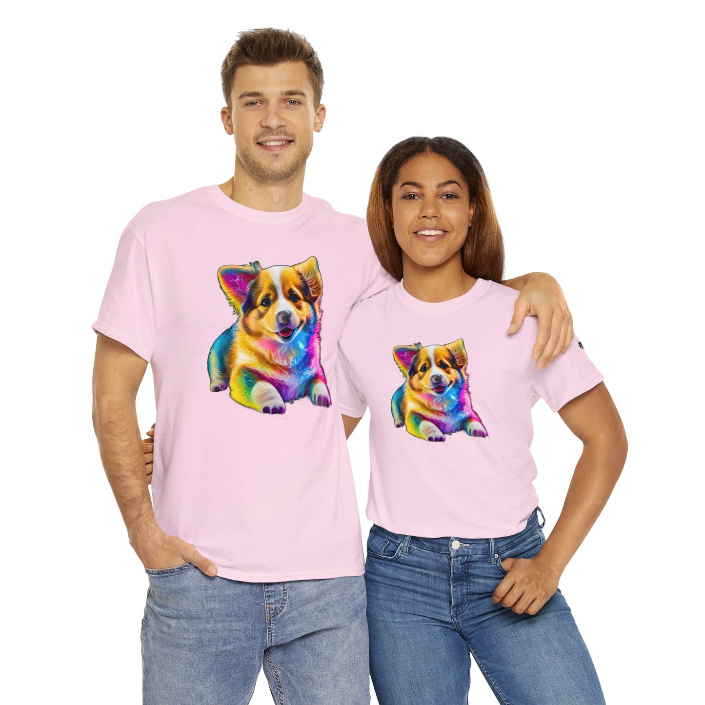 Colorful Corgi - Unisex Heavy Cotton Tee