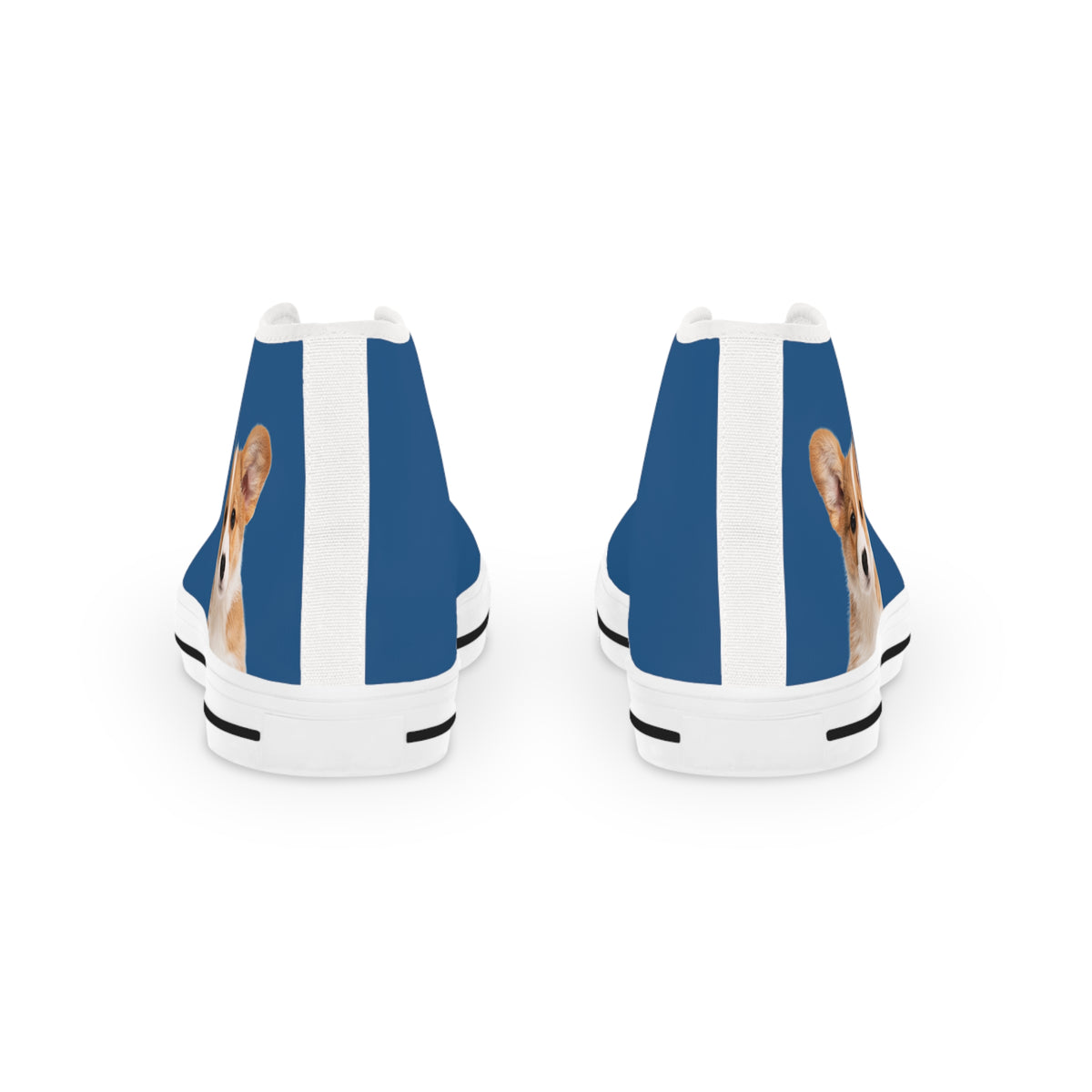 Ethereal Gaze Men's High-Top Sneakers - Corgi Kisser on Daytona Dusk Canvas