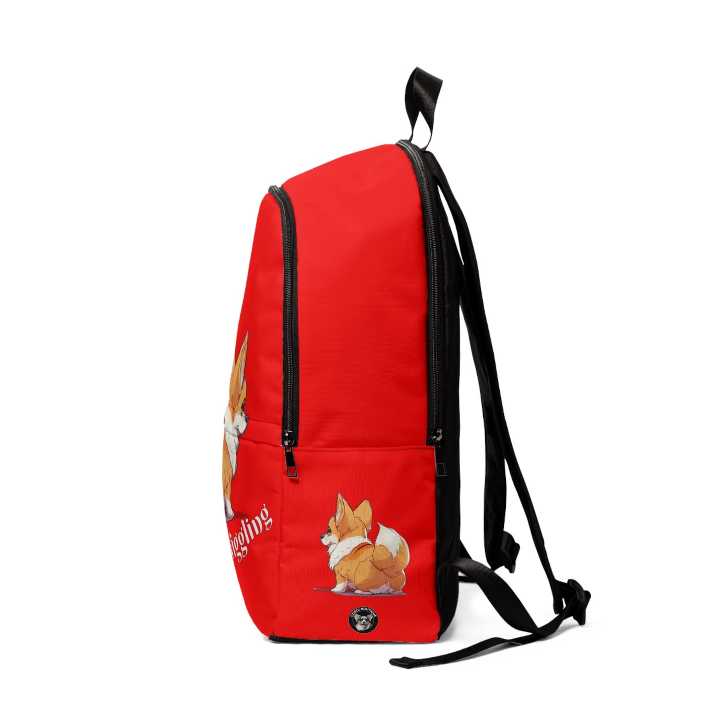 Just Keep Wiggling Corgi Backpack — Red Corgi Rucksack