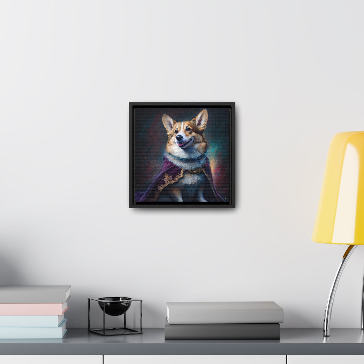 Corgi Royalty - Framed on Canvas