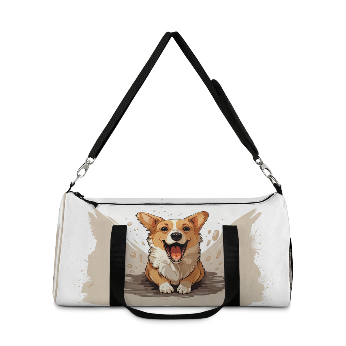 Corgi Cuteness Anime Duffel Bag - Fun Tan & White Corgi Travel Gym Bag