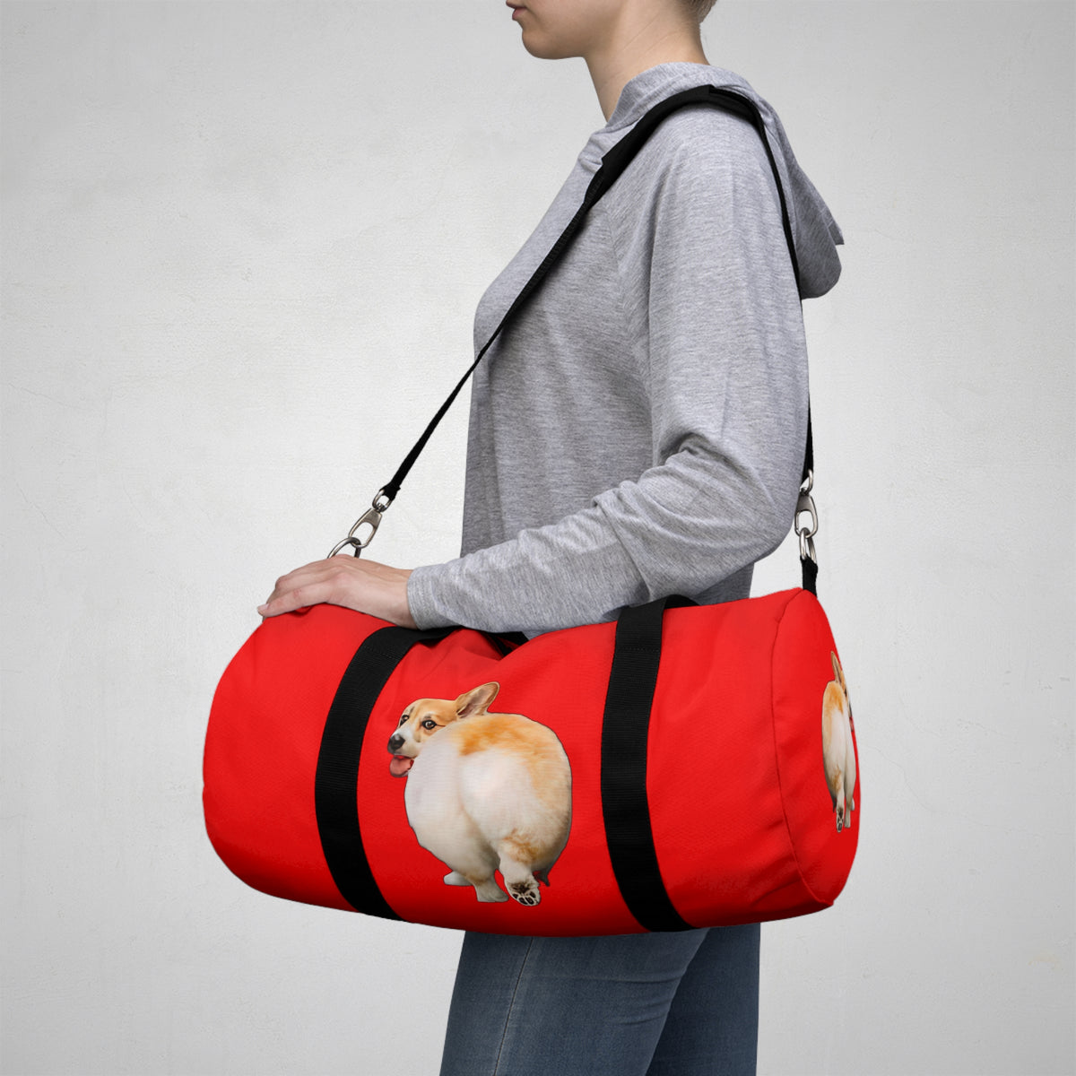 Baby Got Back Mid-Wiggle Duffel Bag - Fun Red Corgi Travel Gym Bag