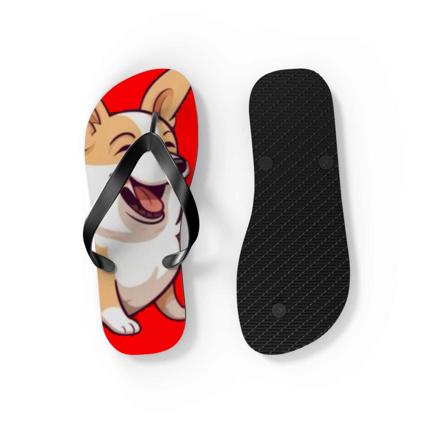 Best Mates Smiling Corgis Unisex Flip Flops — Cool Corgi Themed Sandals for the Beach, Pool, or Anywhere