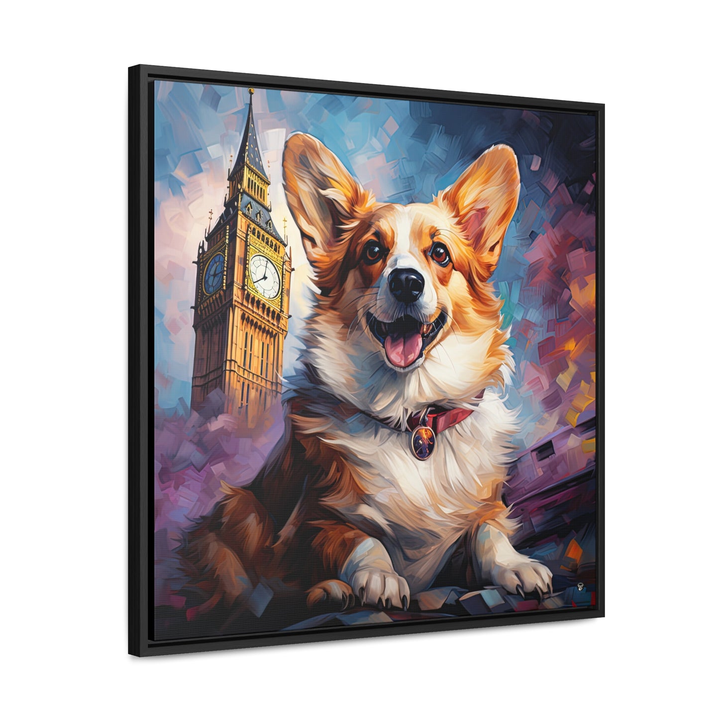 Corgi and Ben - Framed on Canvas