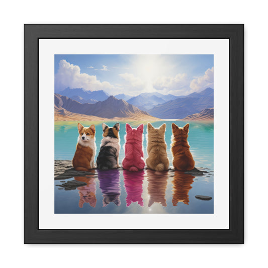 Corgi Lake Framed Print