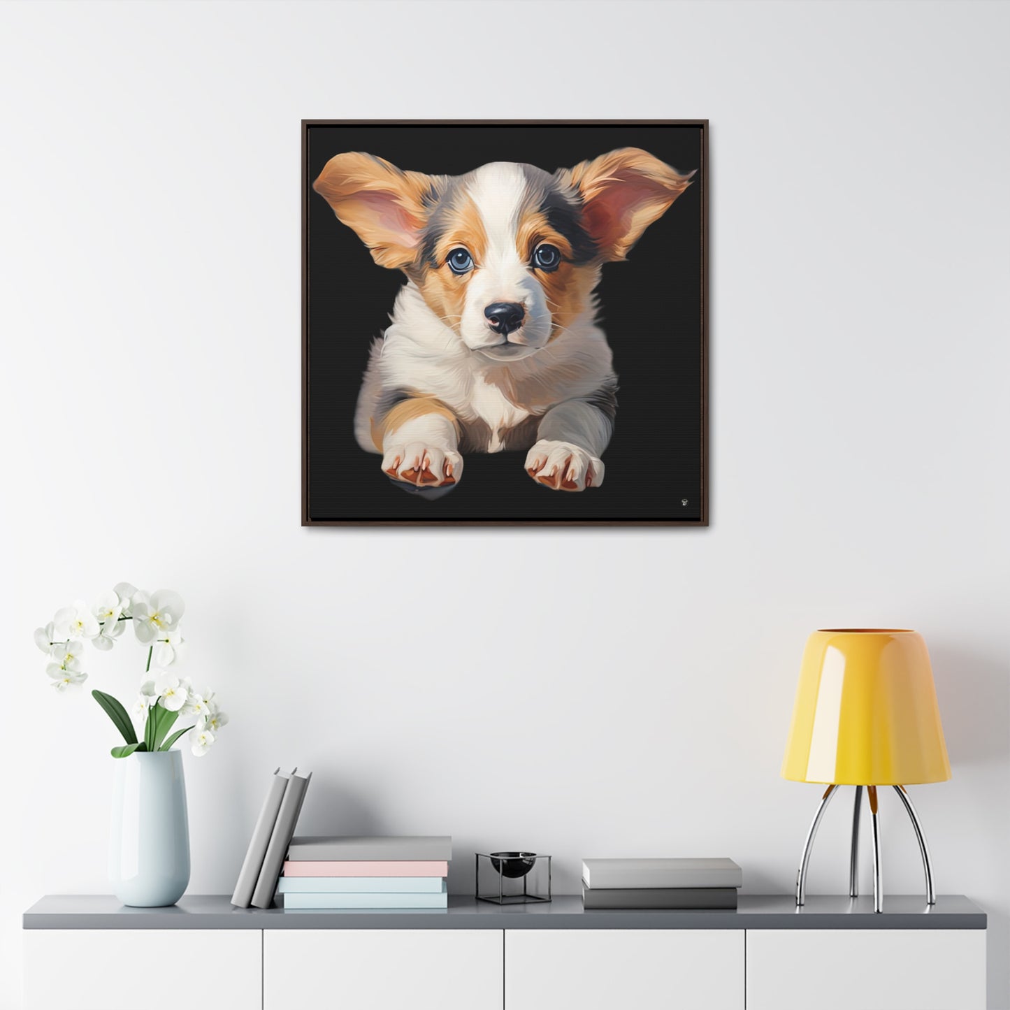Puppy Portrait - Framed on Canvas