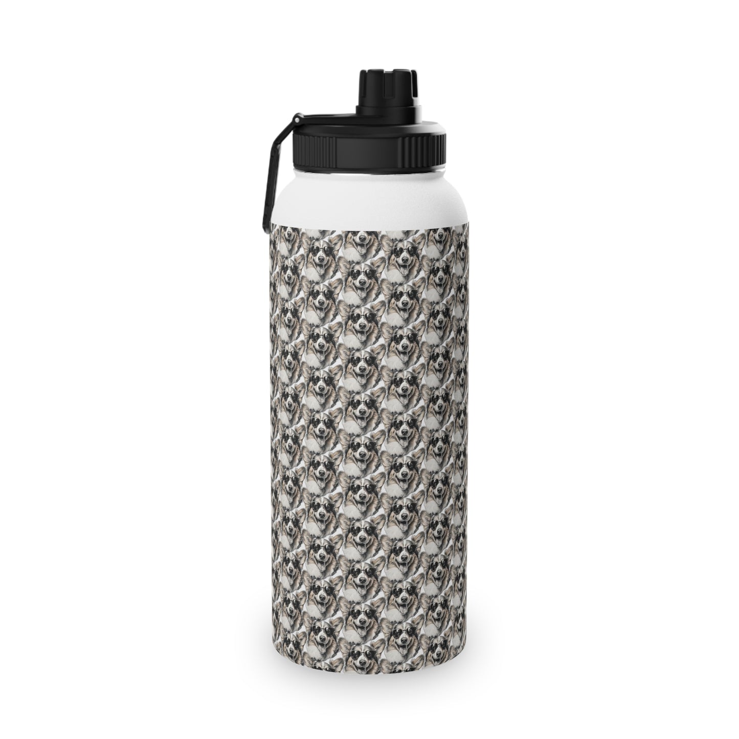 Corgi Cool Mosaic - Water Bottle with Sport Lid