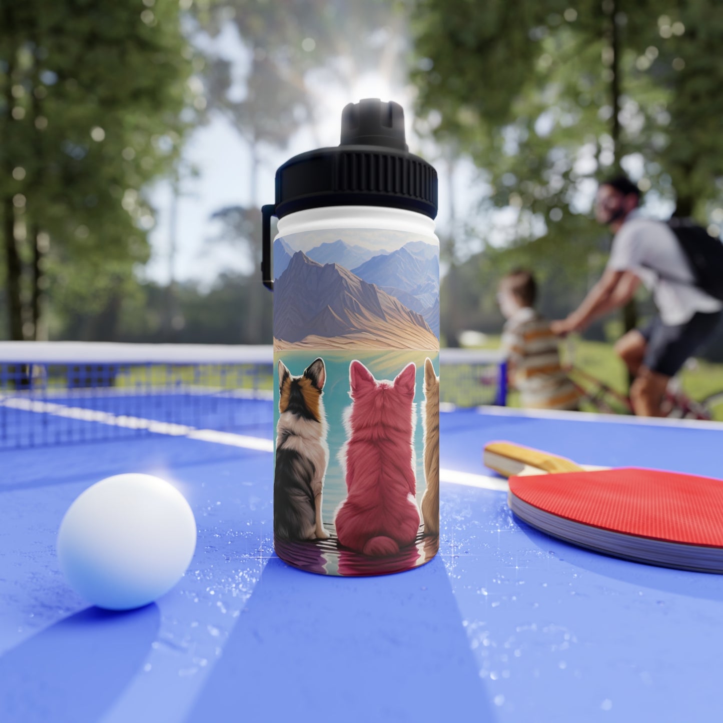 Corgi Lake - Water Bottle with Sport Lid