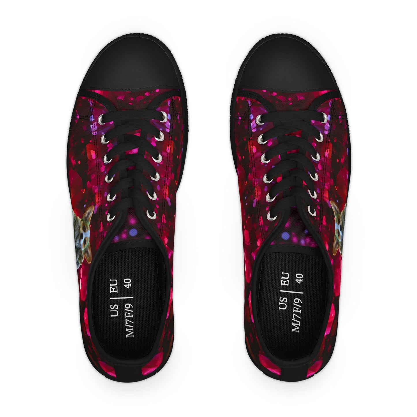 Baby Corgi Women's Space Glitter Casual Low Top Canvas Sneakers - May the Corgi Be With You!