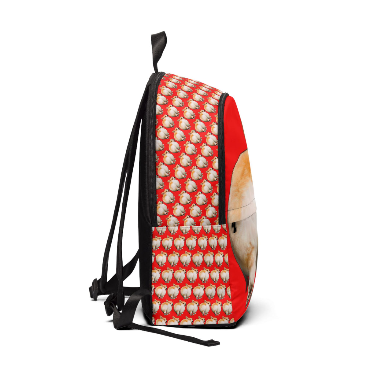 Baby Got Back Corgi Butt Pattern Backpack — Cute Corgi Print Red Rucksack