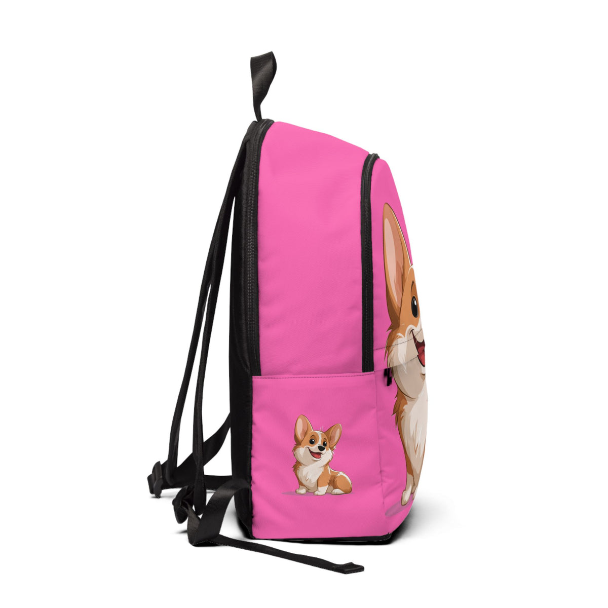 Cute Corgi Puppy Animation Backpack — Hot Pink Corgi Rucksack