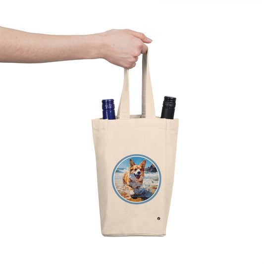 Coastal Corgi - Double Wine Bottle Tote Bag