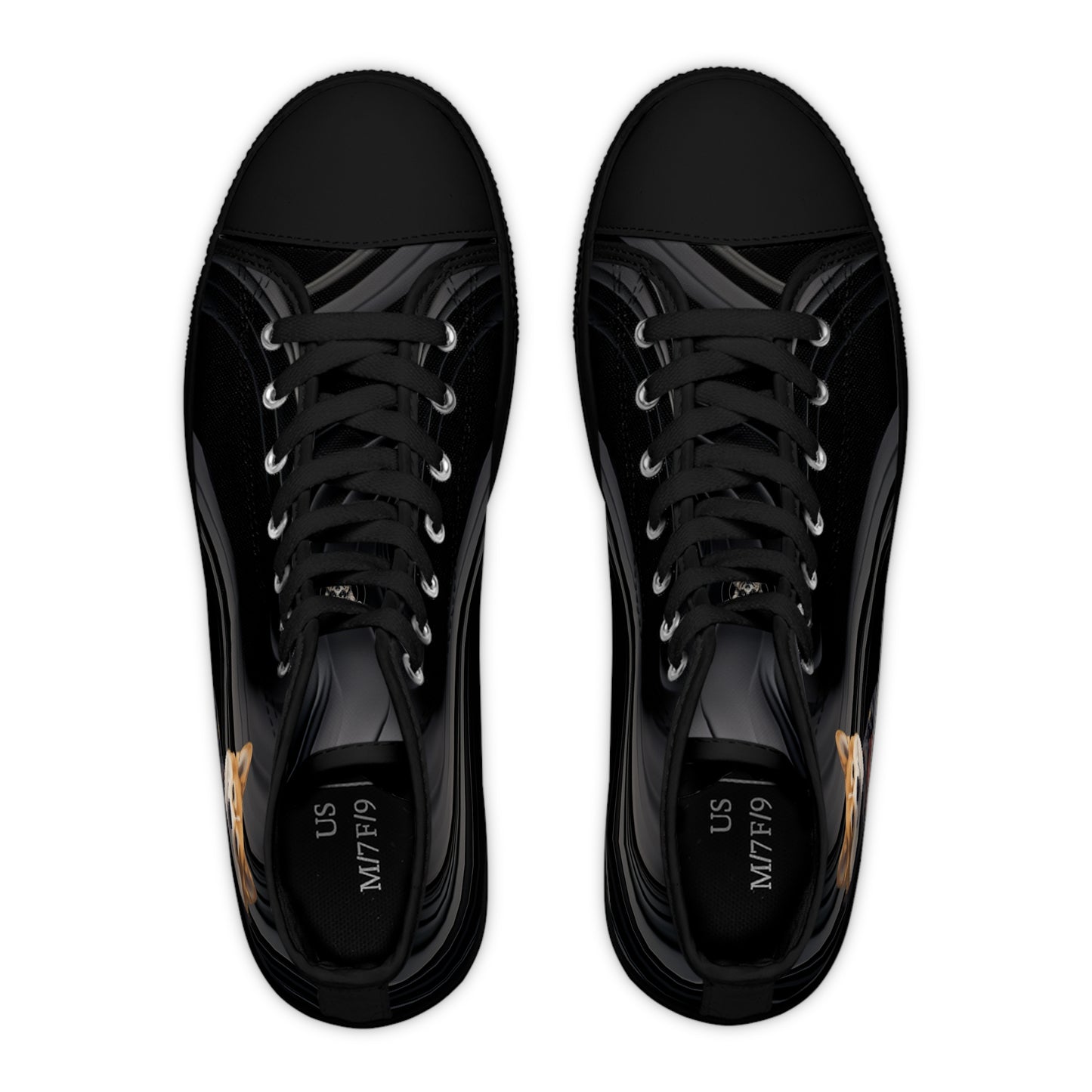 Samurai Corgi on a Black Wave Women's High Top Casual Canvas Sneakers