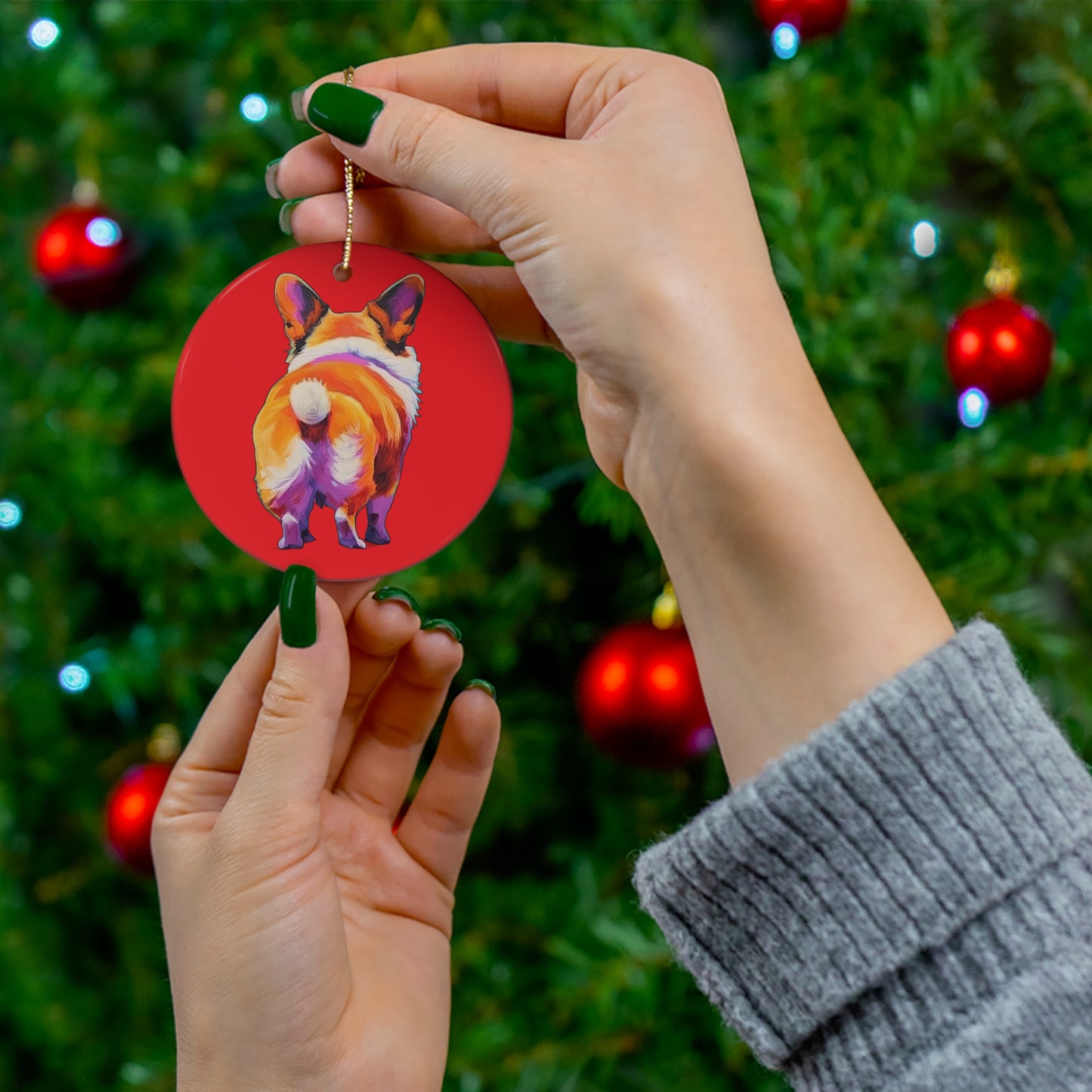 Corgi Butt - Ceramic Ornament
